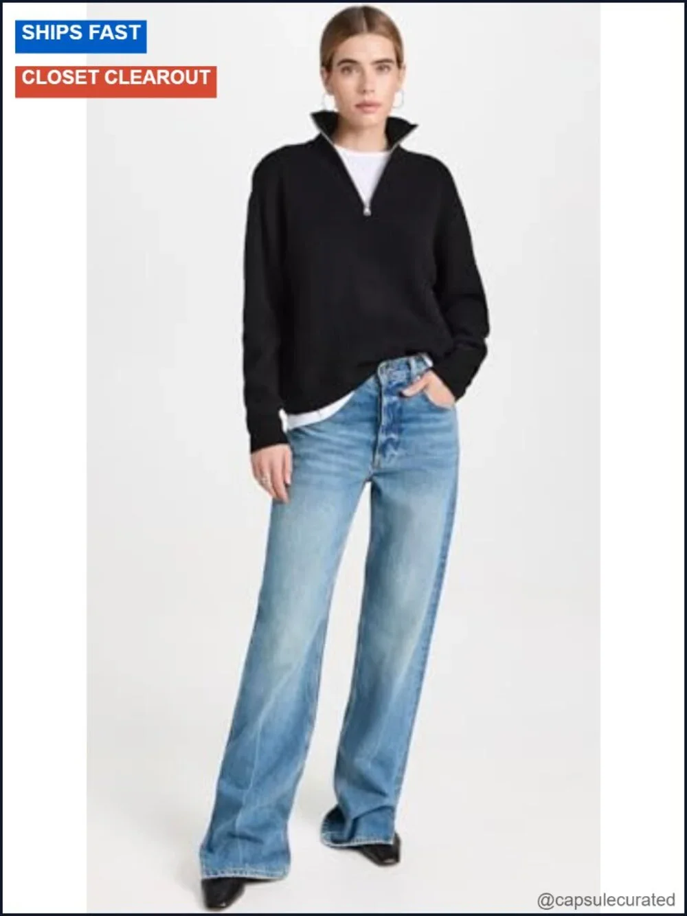 Cashmere Half Zip Pullover Sweater